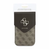 Guess PU Leather+Grained 4G Metal Logo Taška na Telefon Brown