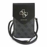 Taška na telefon Guess PU Leather+Grained 4G Metal Logo, černá