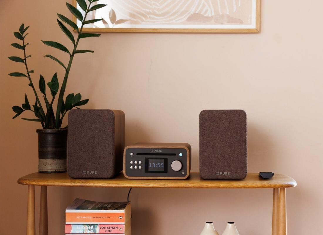 Pure Classic Stereo Mini Minisystém, CD, DAB+, FM hnědá