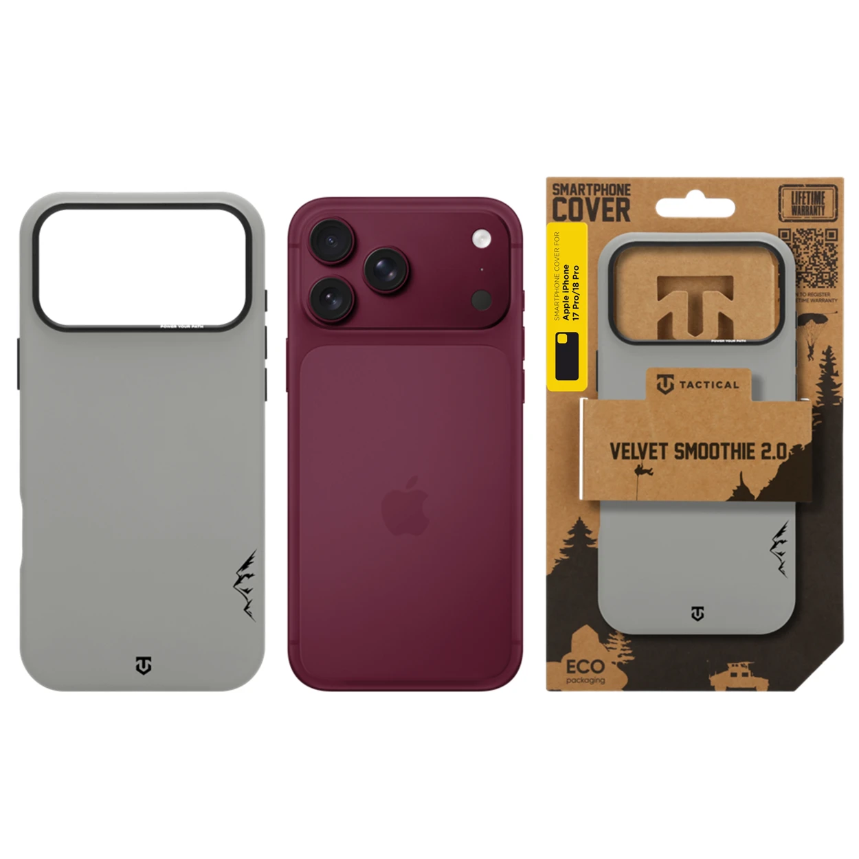 Tactical MagForce Velvet Smoothie 2.0 Kryt pro Apple iPhone 17 Pro/18 Pro Foggy