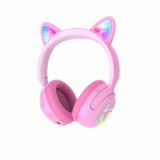 BLUETOOTH DĚTSKÁ STEREO SLUCHÁTKA S UŠIMA SWISSTEN CUTIE, RŮŽOVÁ 