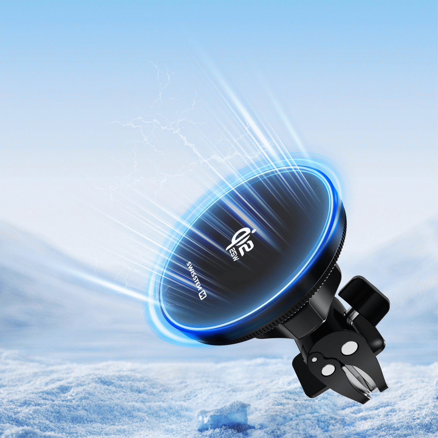 SWISSTEN MagRide PRO S BEZDRÁTOVÝM NABÍJENÍM Qi2.2 25W, kompatibilní s MagSafe