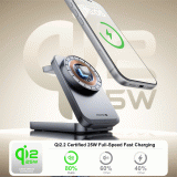SWISSTEN Qi2.2 25W NABÍJEČKA MagBase PRO 3v1, kompatibilní s MagSafe, černá