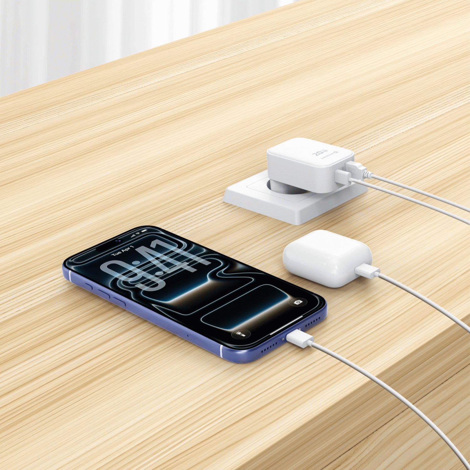 SWISSTEN SKLÁDACÍ SÍŤOVÝ ADAPTÉR FoldCHARGE GaN 1x USB-C 20W + 1x USB-A 18W QC, BÍLÁ