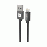 DATOVÝ KABEL SWISSTEN TEXTILE USB / LIGHTNING 0,5 M, ČERNÁ