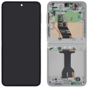 LCD display + dotyková deska + přední kryt pro Samsung Galaxy Z Flip7 FE 5G, white (Service Pack)