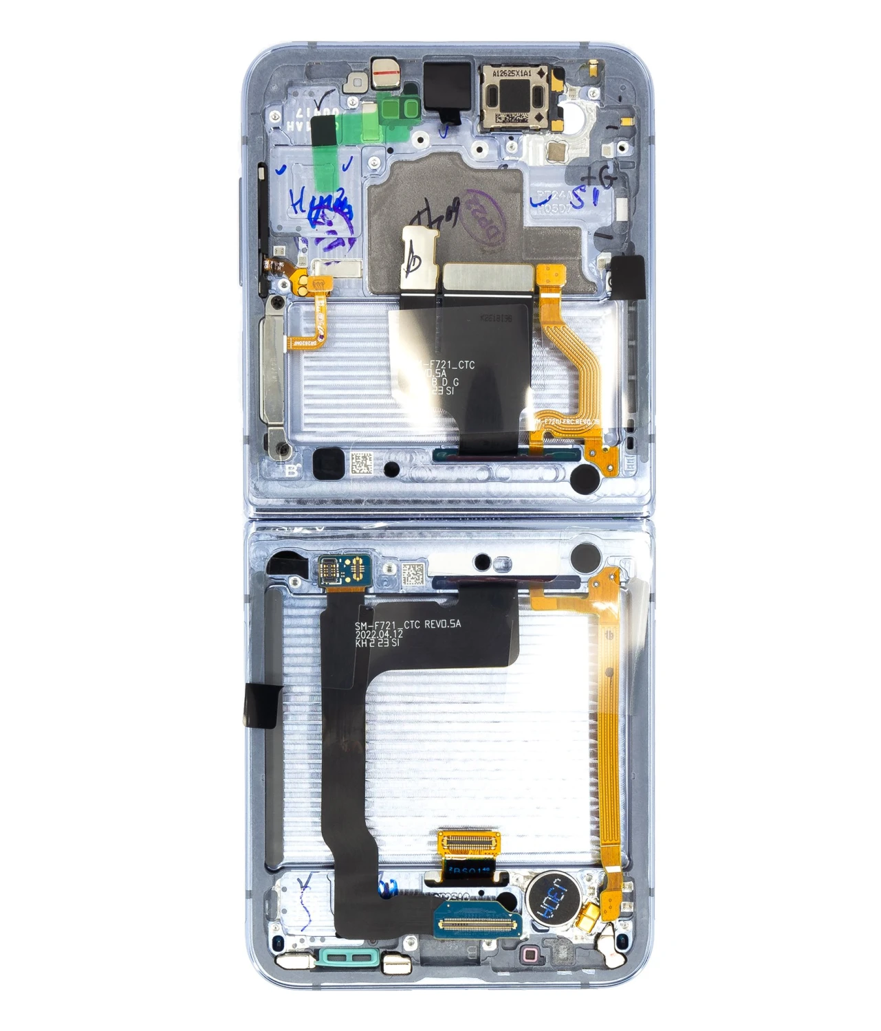 LCD display + dotyková deska + přední kryt pro Samsung Galaxy Z Flip4 5G, blue (Service Pack)