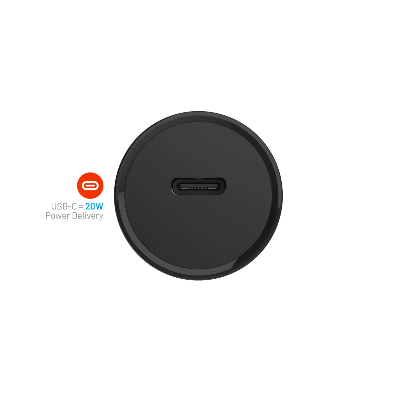 Autonabíječka FIXED s USB-C výstupem a podporou PD, 20W, černá