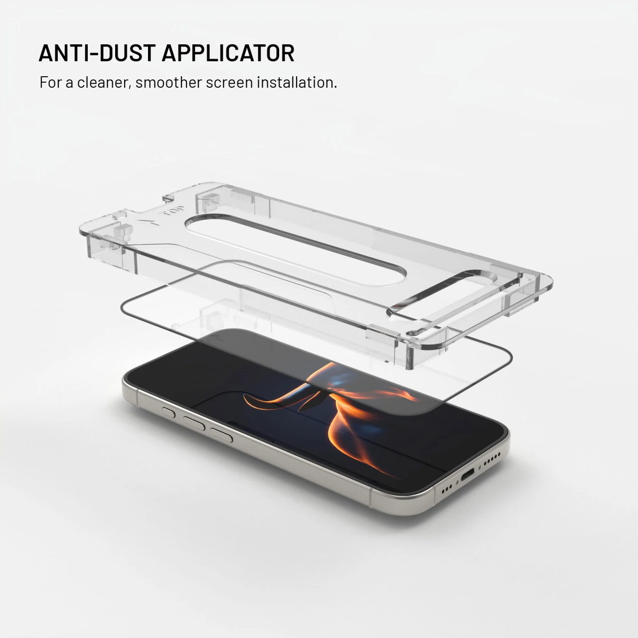 Ultra odolné tvrzené sklo FIXED Long-Life s Anti-dust aplikátorem pro Apple iPhone 17e/16e/14/13Pro/13, černá