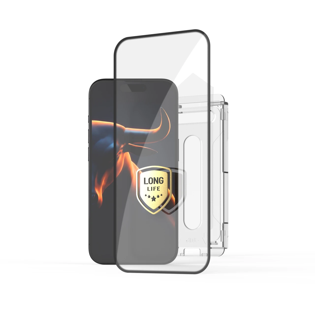 Ultra odolné tvrzené sklo FIXED Long-Life s Anti-dust aplikátorem pro Apple iPhone 17 Pro, černá