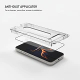 Ultra odolné tvrzené sklo FIXED Long-Life s Anti-dust aplikátorem pro Apple iPhone 15, černá
