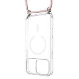 Pouzdro FIXED MagPure Neck s růžovou šňůrkou na krk pro Apple iPhone 18 Pro Max