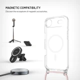 Pouzdro FIXED MagPure Neck s růžovou šňůrkou na krk pro Apple iPhone Air