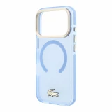 Lacoste IML Shockproof Petit Pique Gold Logo MagSafe Zadní Kryt pro iPhone 18 Pro Max Blue