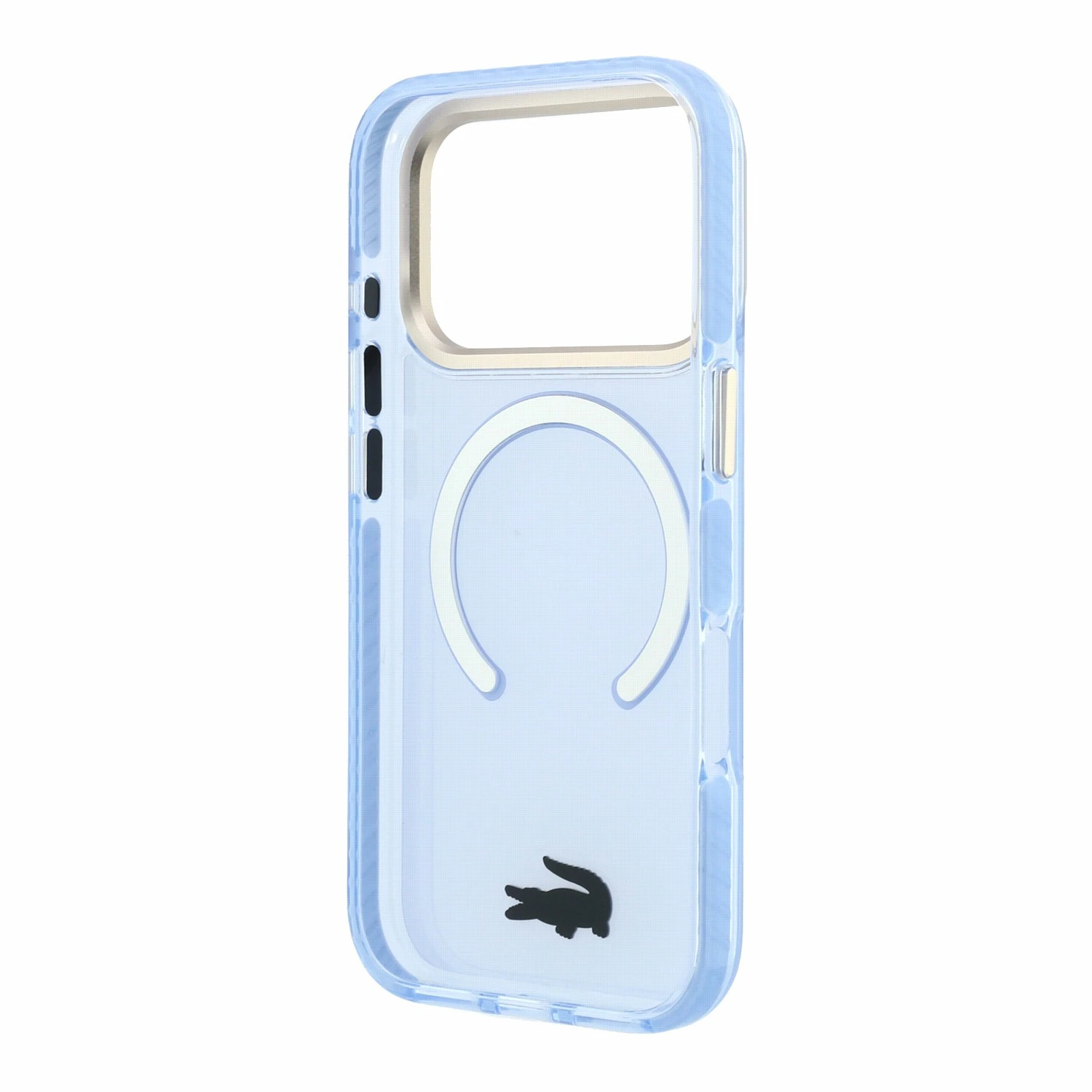 Lacoste IML Shockproof Petit Pique Gold Logo MagSafe Zadní Kryt pro iPhone 18 Pro Max Blue