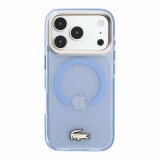 Lacoste IML Shockproof Petit Pique Gold Logo MagSafe Zadní Kryt pro iPhone 18 Pro Blue