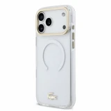 Lacoste IML Shockproof Petit Pique Gold Logo MagSafe Zadní Kryt pro iPhone 18 Pro Max Transparent