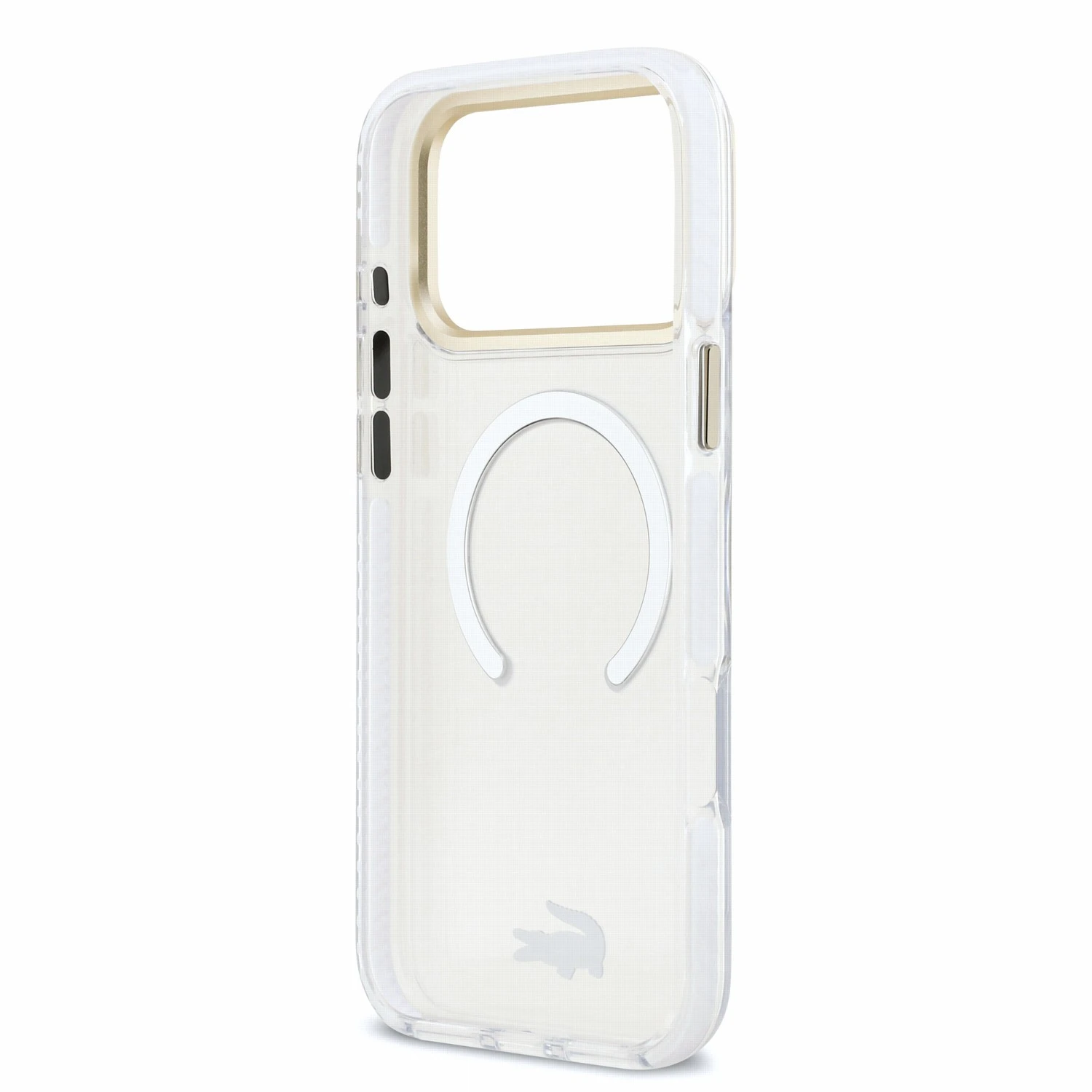 Lacoste IML Shockproof Petit Pique Gold Logo MagSafe Zadní Kryt pro iPhone 18 Pro Max Transparent