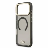 Lacoste IML Shockproof Petit Pique Gold Logo MagSafe Zadní Kryt pro iPhone 18 Pro Max Black