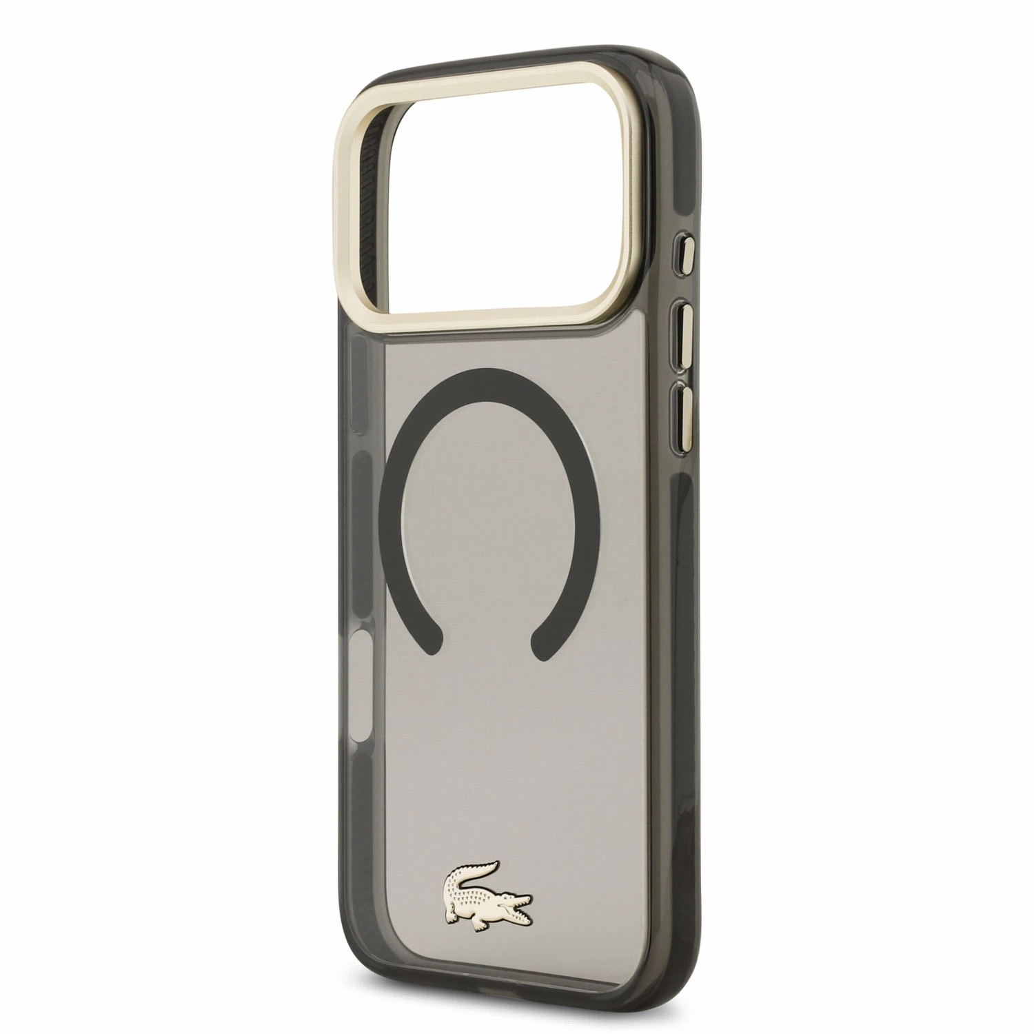 Lacoste IML Shockproof Petit Pique Gold Logo MagSafe Zadní Kryt pro iPhone 18 Pro Max Black
