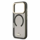 Lacoste IML Shockproof Petit Pique Gold Logo MagSafe Zadní Kryt pro iPhone 18 Pro Black
