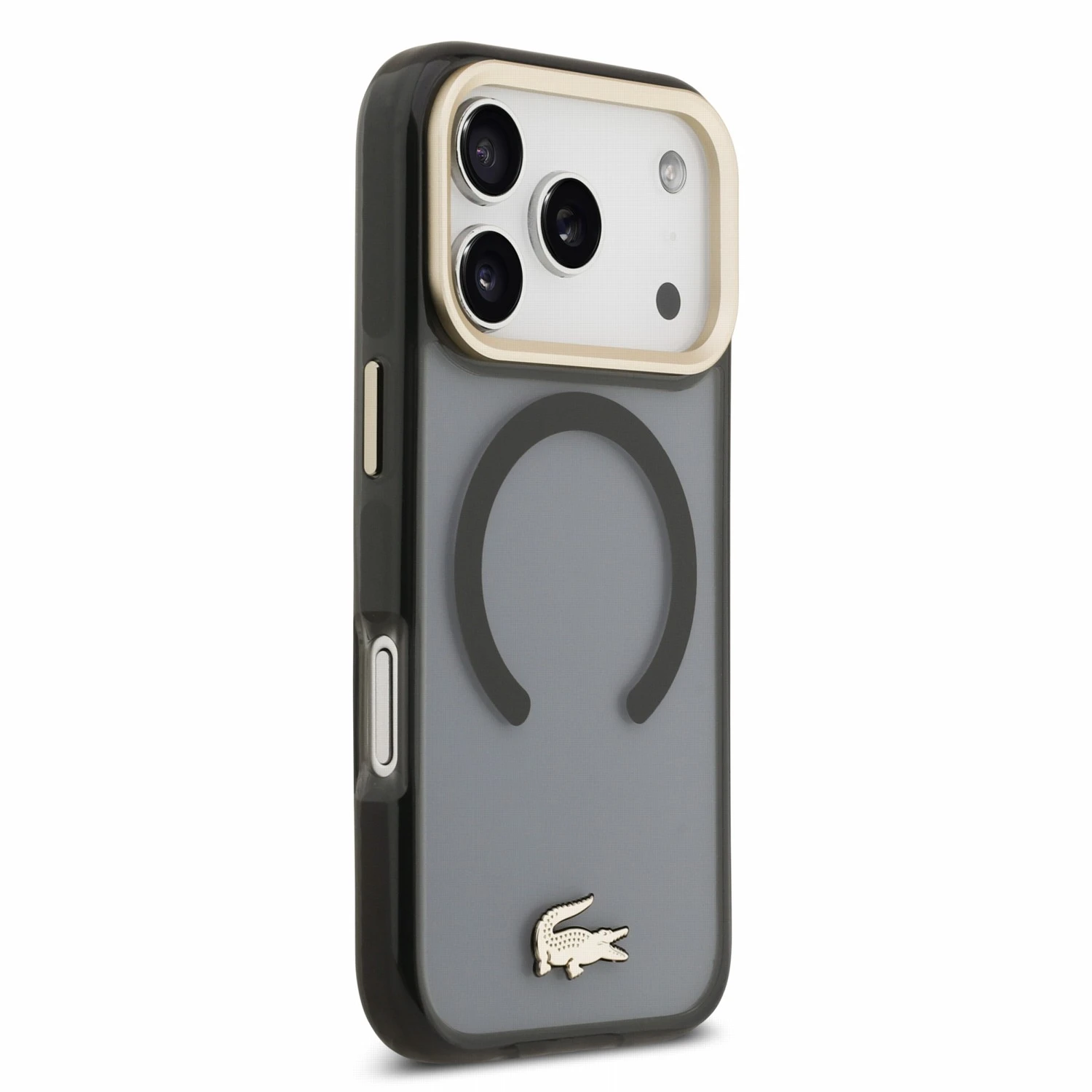 Lacoste IML Shockproof Petit Pique Gold Logo MagSafe Zadní Kryt pro iPhone 18 Pro Black