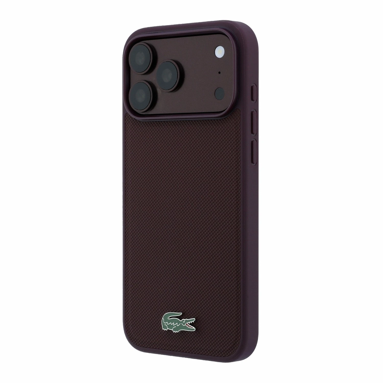 Lacoste PVC Iconic Petit Pique Metal Logo MagSafe Zadní Kryt pro iPhone 18 Pro Max Burgundy