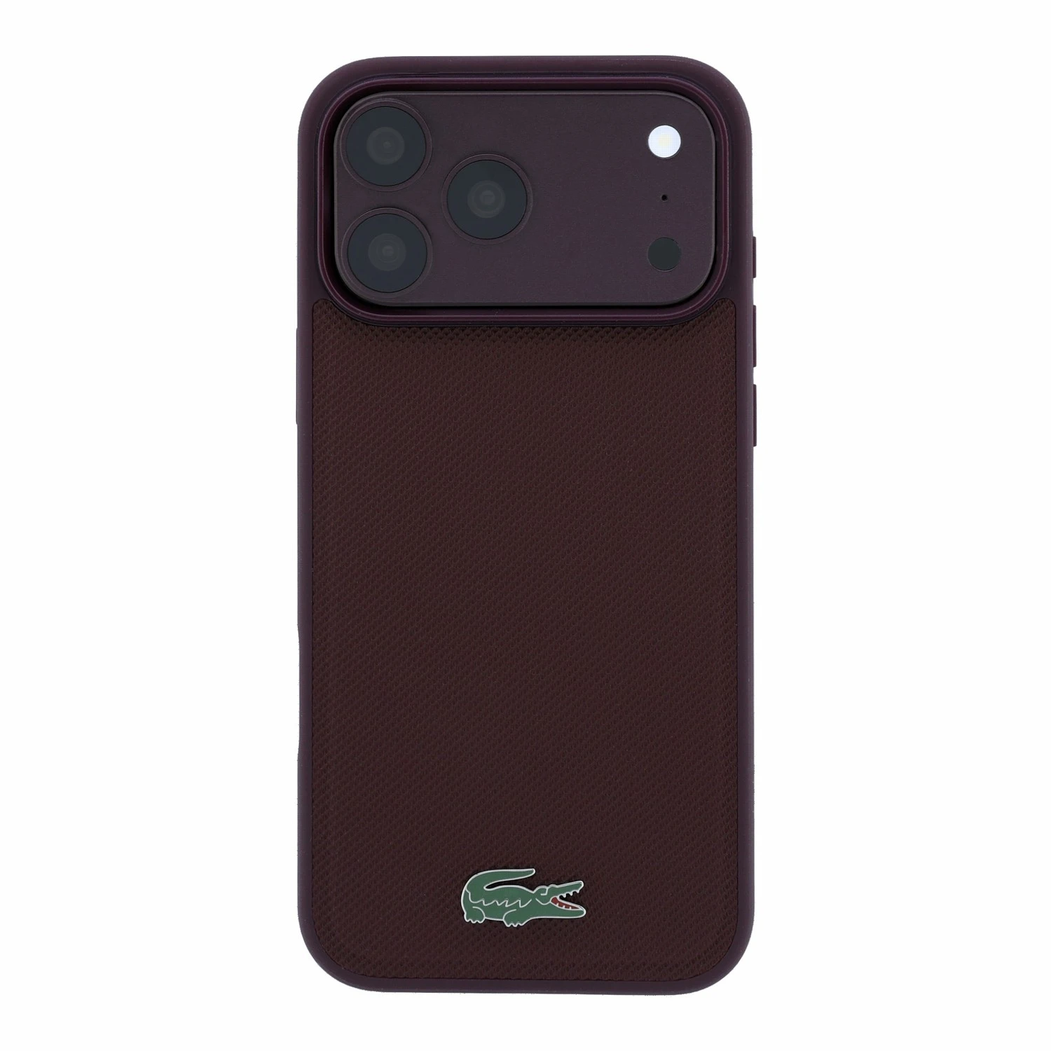 Lacoste PVC Iconic Petit Pique Metal Logo MagSafe Zadní Kryt pro iPhone 18 Pro Max Burgundy
