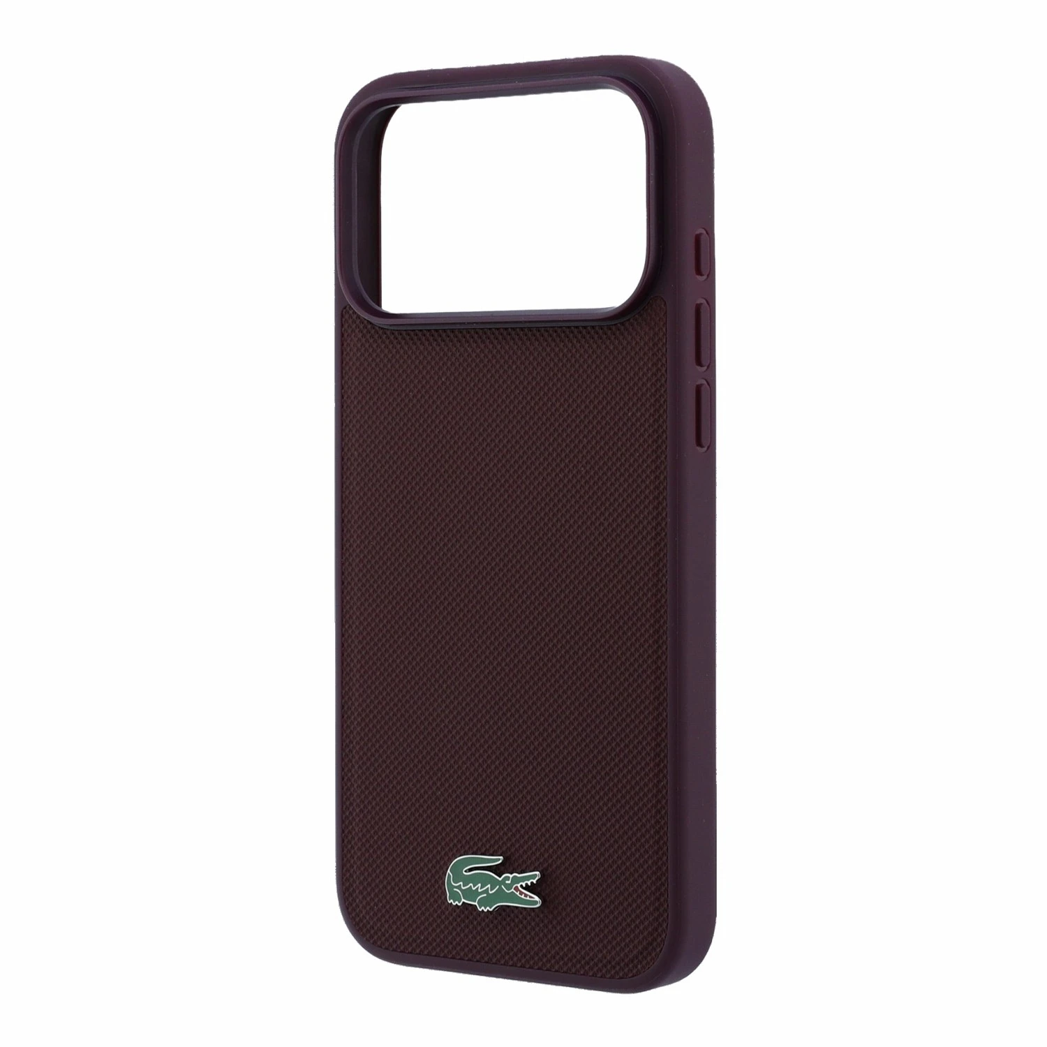 Lacoste PVC Iconic Petit Pique Metal Logo MagSafe Zadní Kryt pro iPhone 18 Pro Max Burgundy