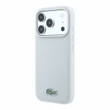 Lacoste PVC Iconic Petit Pique Metal Logo MagSafe Zadní Kryt pro iPhone 18 Pro Max Light Grey