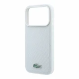 Lacoste PVC Iconic Petit Pique Metal Logo MagSafe Zadní Kryt pro iPhone 18 Pro Max Light Grey