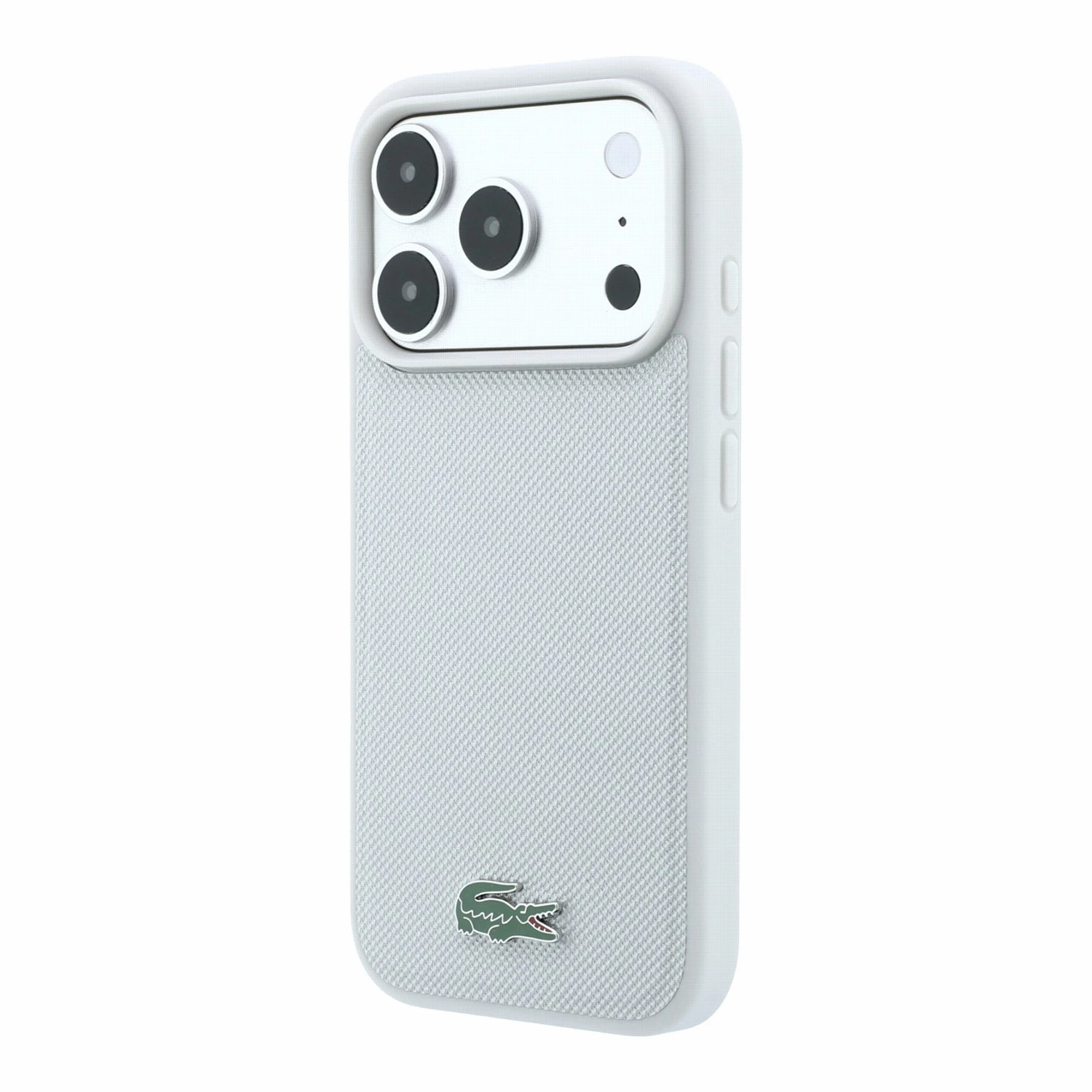 Lacoste PVC Iconic Petit Pique Metal Logo MagSafe Zadní Kryt pro iPhone 18 Pro Max Light Grey