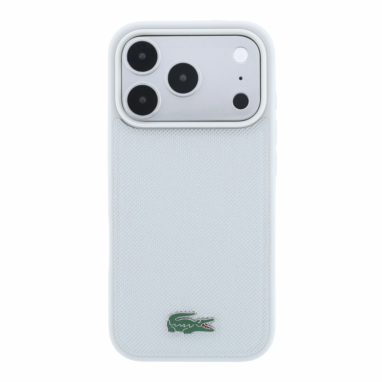 Lacoste PVC Iconic Petit Pique Metal Logo MagSafe Zadní Kryt pro iPhone 18 Pro Max Light Grey