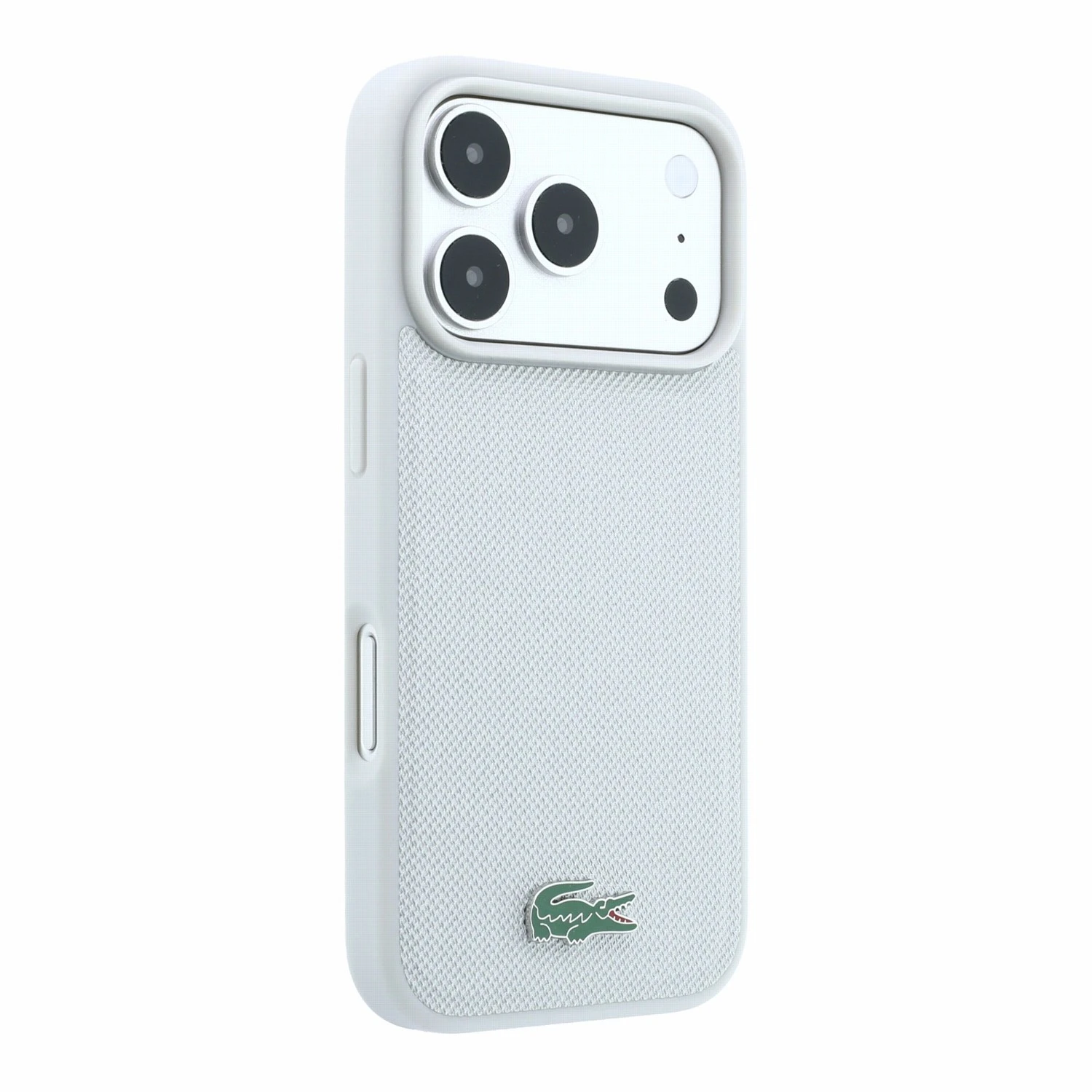 Lacoste PVC Iconic Petit Pique Metal Logo MagSafe Zadní Kryt pro iPhone 18 Pro Max Light Grey