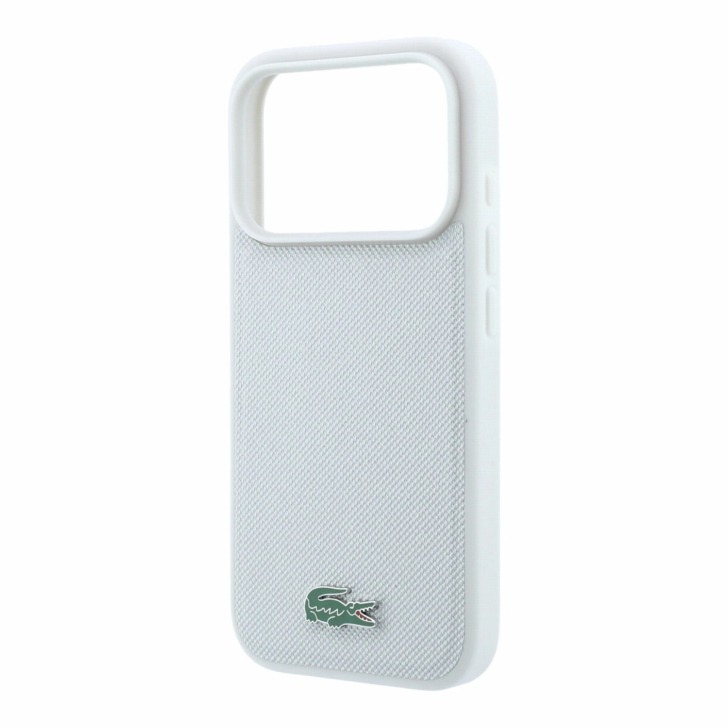 Lacoste PVC Iconic Petit Pique Metal Logo MagSafe Zadní Kryt pro iPhone 18 Pro Max Light Grey