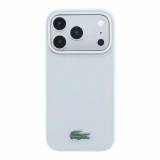 Lacoste PVC Iconic Petit Pique Metal Logo MagSafe Zadní Kryt pro iPhone 18 Pro Light Grey
