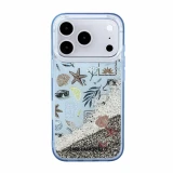Karl Lagerfeld Liquid Glitter Beach Zadní Kryt pro iPhone 18 Pro Max Blue