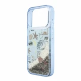 Karl Lagerfeld Liquid Glitter Beach Zadní Kryt pro iPhone 18 Pro Max Blue
