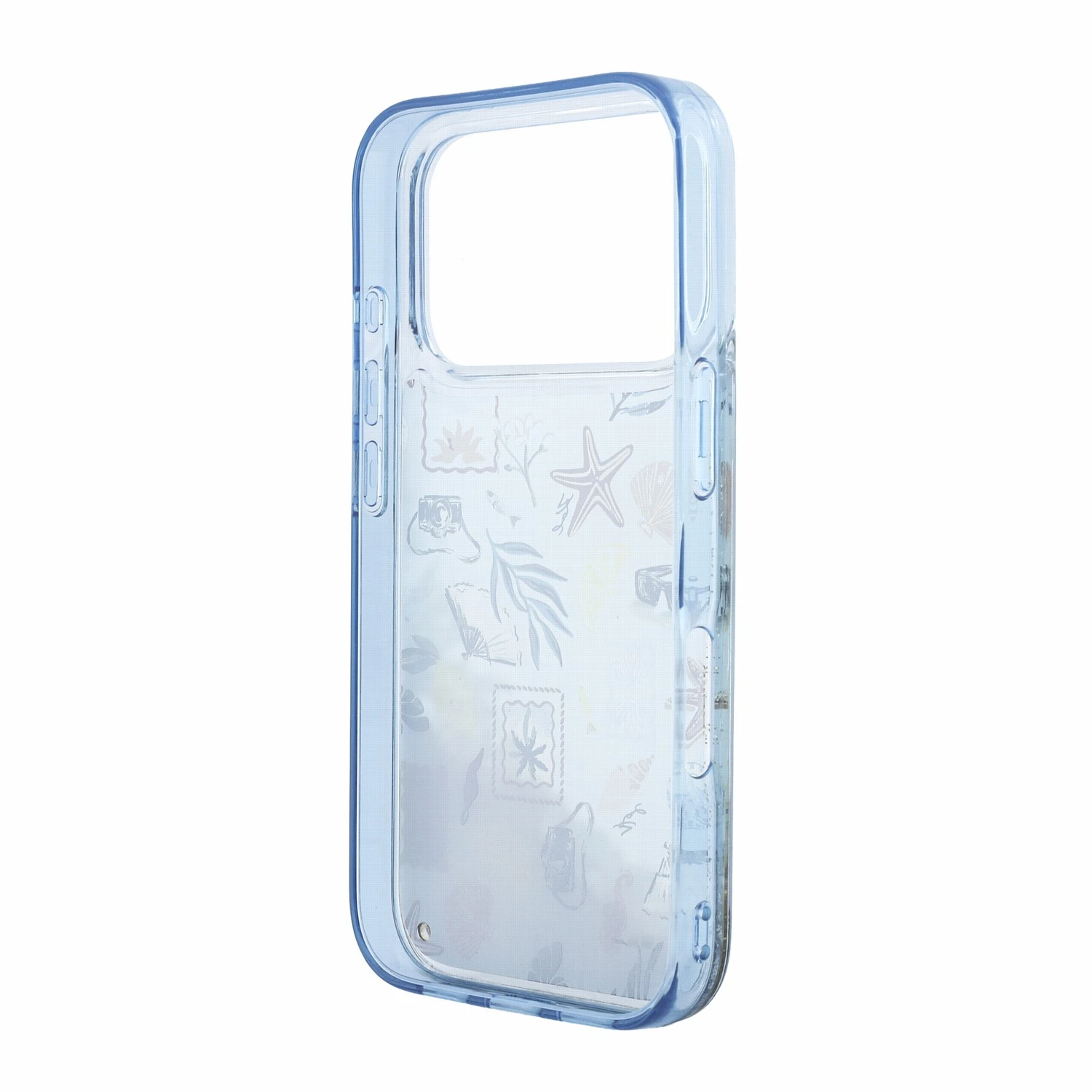Karl Lagerfeld Liquid Glitter Beach Zadní Kryt pro iPhone 18 Pro Max Blue