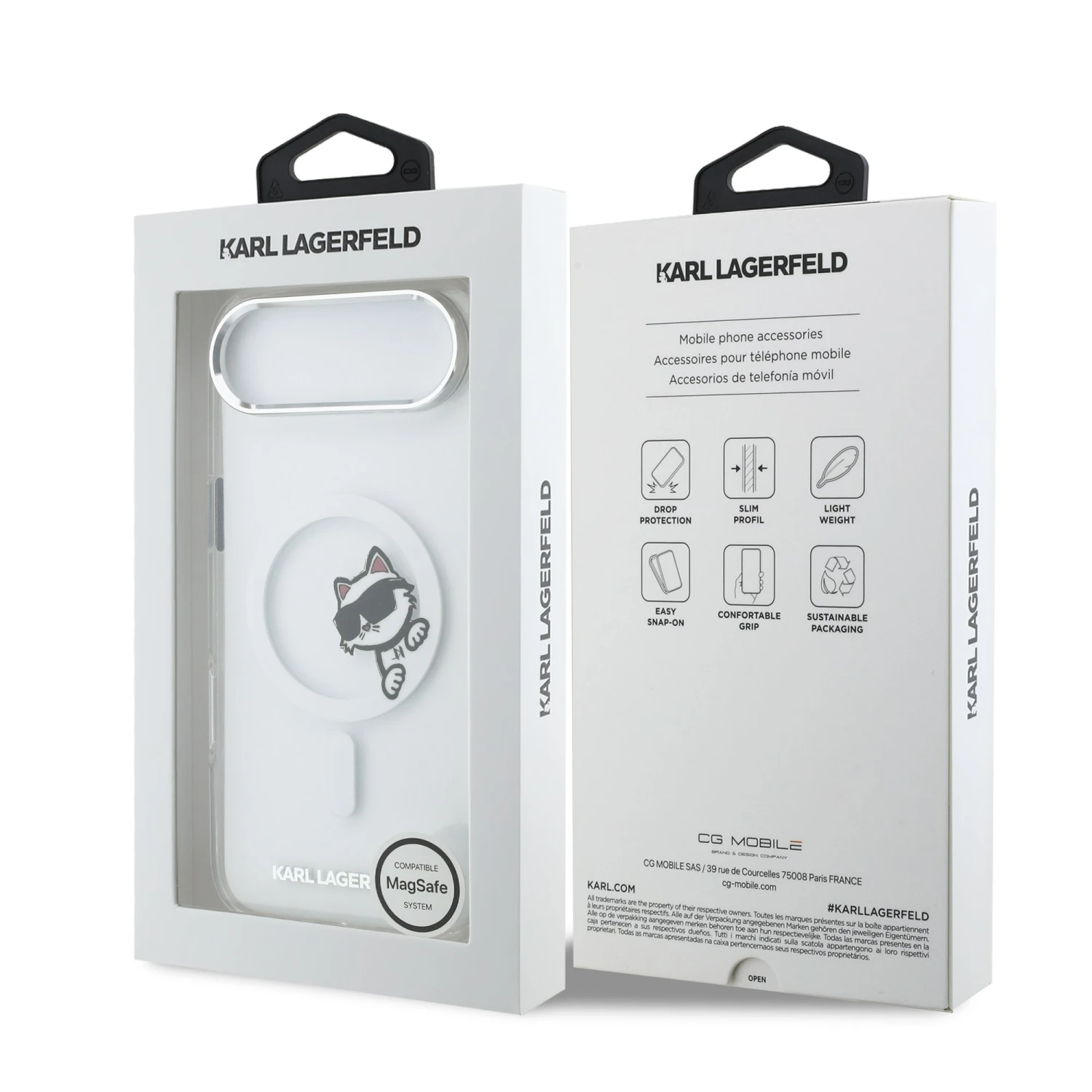 Karl Lagerfeld IML Choupette Peekaboo MagSafe Zadní Kryt pro iPhone Air Transparent