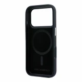 Karl Lagerfeld PU Grained Semi Wrap K&CH Heads Magsafe Zadní Kryt pro iPhone 18 Pro Max Burgundy