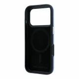 Karl Lagerfeld PU Grained Semi Wrap K&CH Heads Magsafe Zadní Kryt pro iPhone 18 Pro Blue