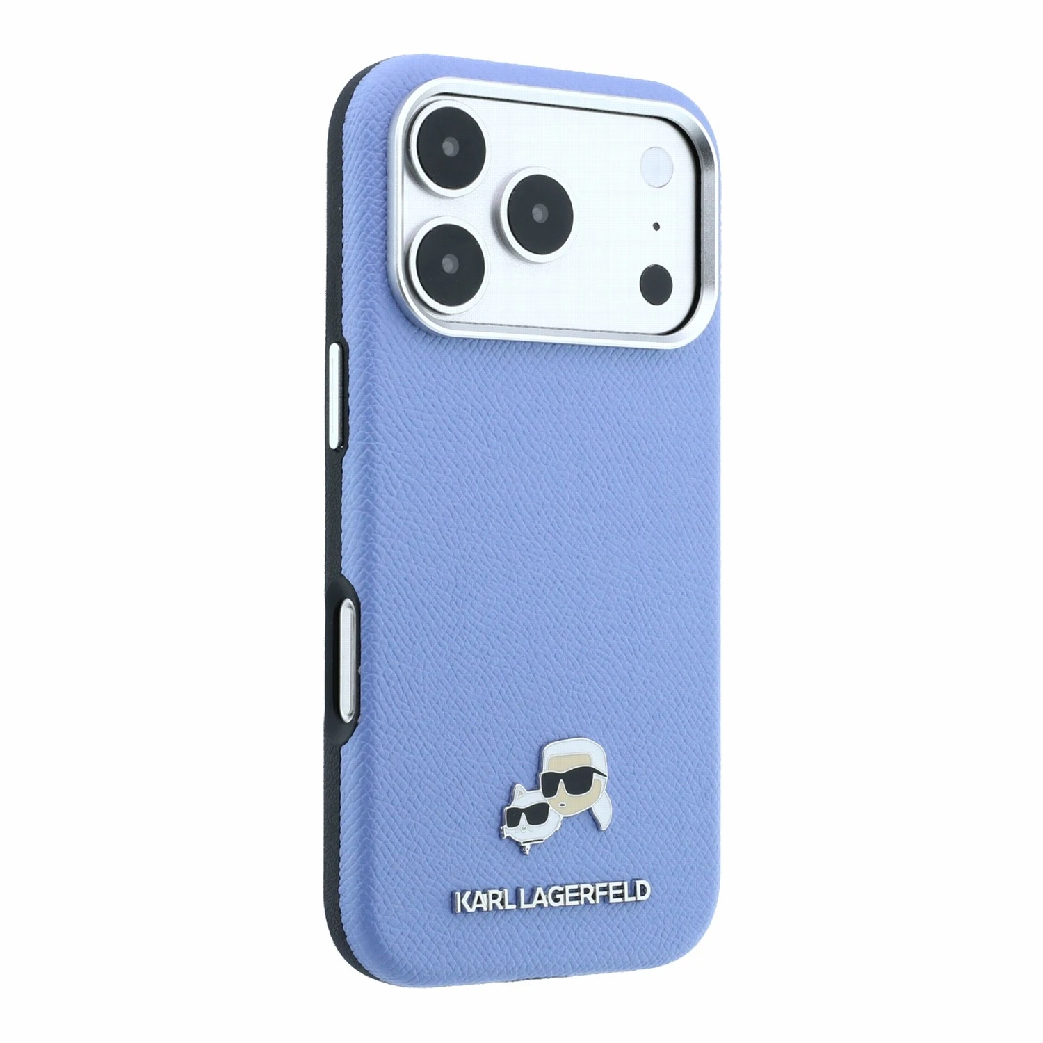 Karl Lagerfeld PU Grained Semi Wrap K&CH Heads Magsafe Zadní Kryt pro iPhone 18 Pro Max Blue