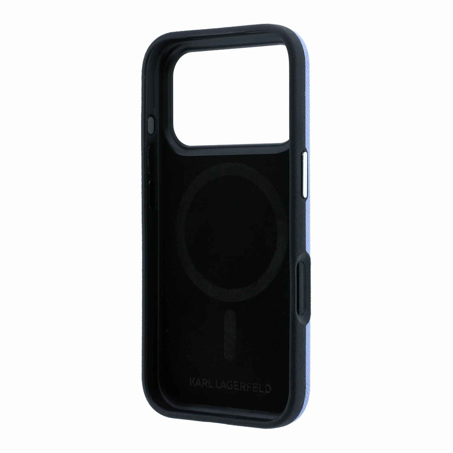 Karl Lagerfeld PU Grained Semi Wrap K&CH Heads Magsafe Zadní Kryt pro iPhone 18 Pro Max Blue