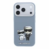 Karl Lagerfeld PU Semi Wrap Smooth Sketch Bodies Magsafe Zadní Kryt pro iPhone 18 Pro Max Blue 