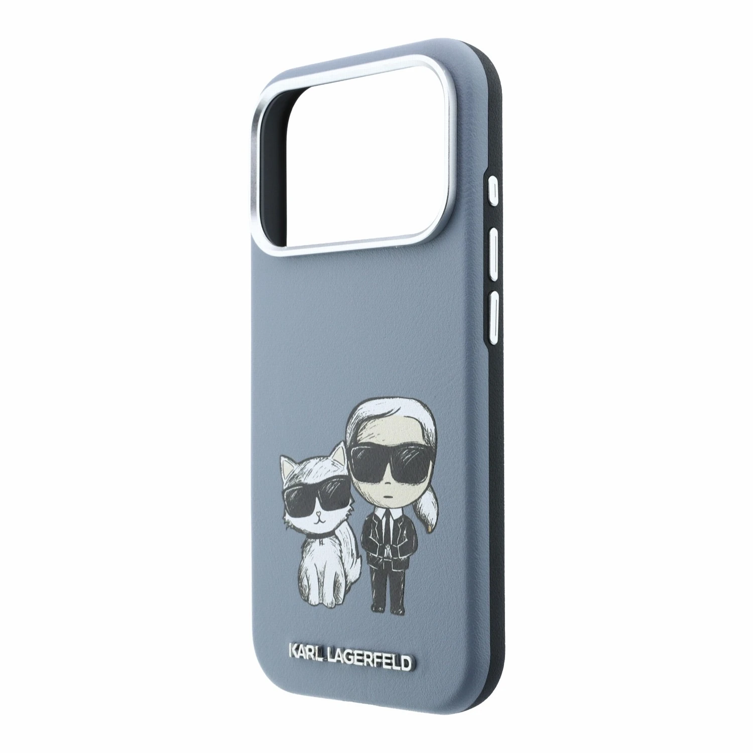 Karl Lagerfeld PU Semi Wrap Smooth Sketch Bodies Magsafe Zadní Kryt pro iPhone 18 Pro Max Blue 
