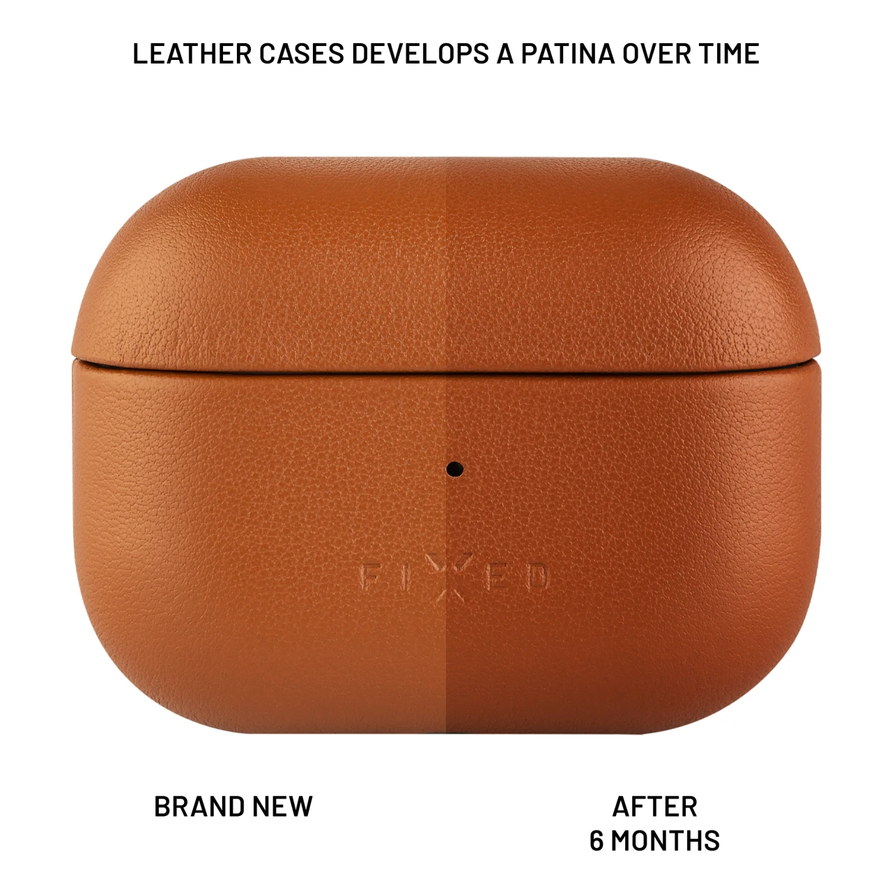 Kožené pouzdro FIXED PodsLeather pro Apple AirPods 3, hnědá