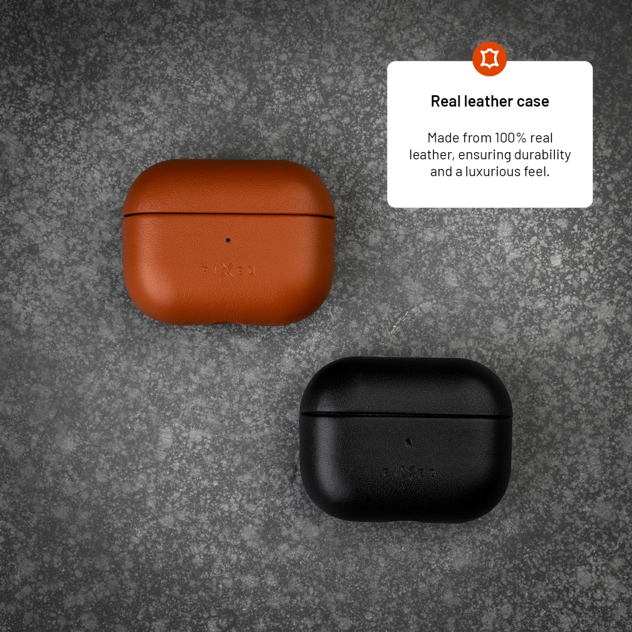 Kožené pouzdro FIXED PodsLeather pro Apple AirPods 3, černá