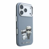 Karl Lagerfeld PU Semi Wrap Smooth Sketch Bodies Magsafe Zadní Kryt pro iPhone 18 Pro Blue 