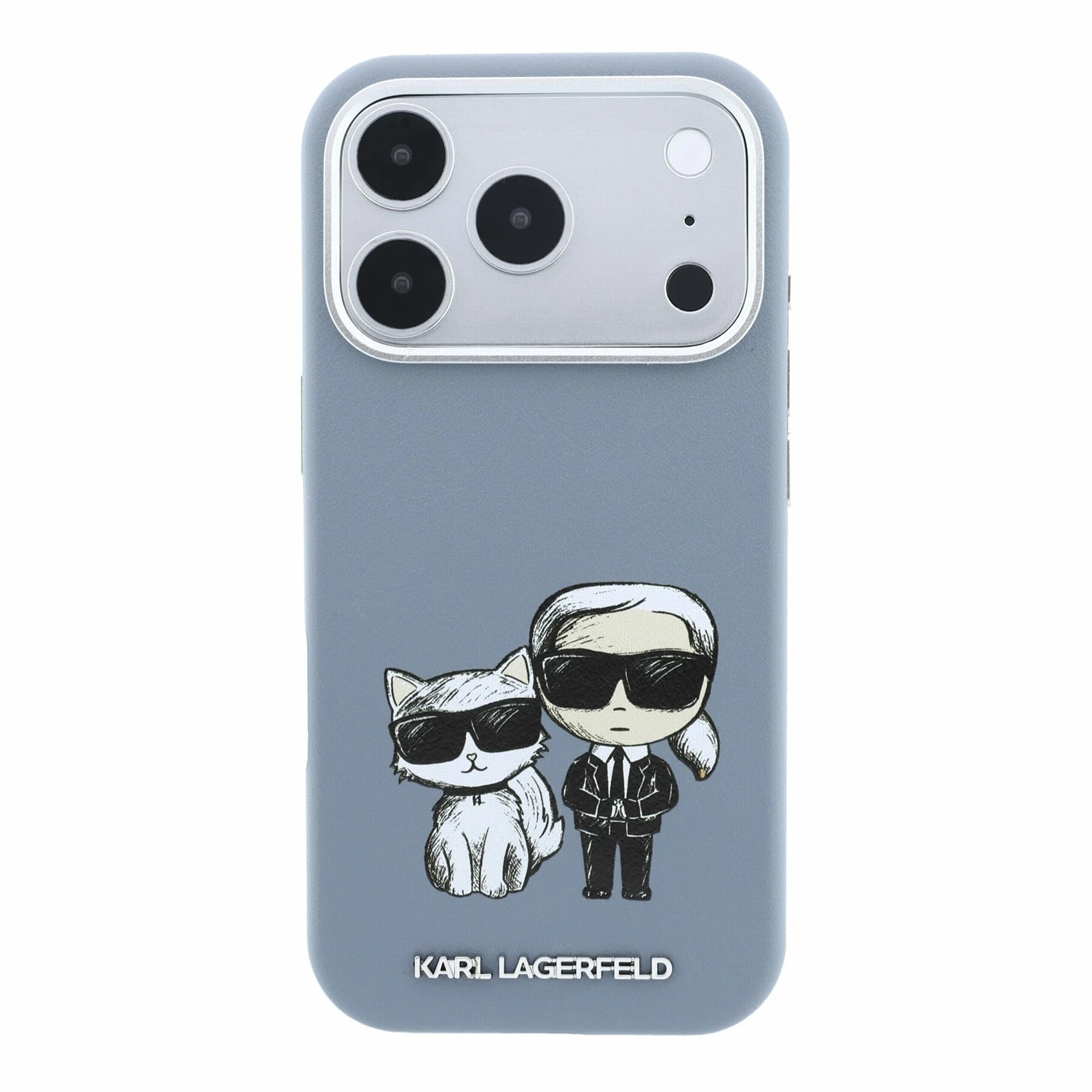 Karl Lagerfeld PU Semi Wrap Smooth Sketch Bodies Magsafe Zadní Kryt pro iPhone 18 Pro Blue 